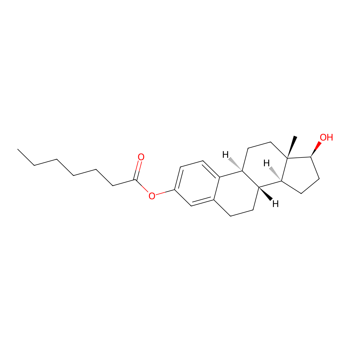 Estradiol 3-heptanoate molecular structure, CAS 55540-97-1