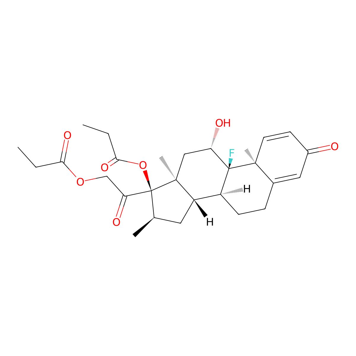 Dexamethasone Dipropionate molecular structure, CAS 55541-30-5