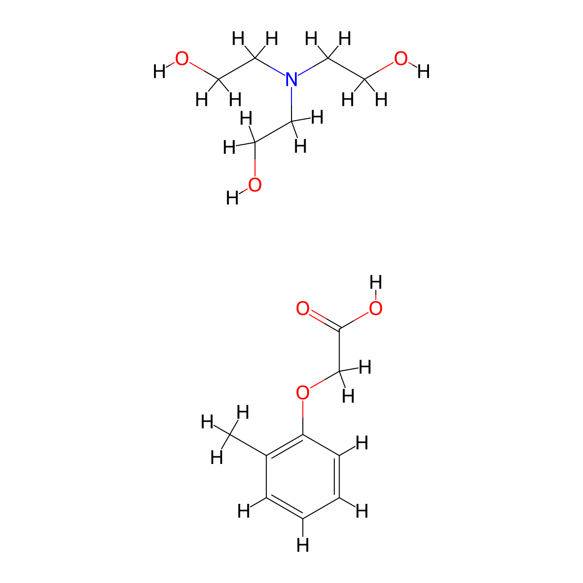 Acetic acid, 2-(2-methylphenoxy)-, compd. with 2,2',2''-nitrilotris(ethanol) (1:1) molecular structure, CAS 55543-68-5