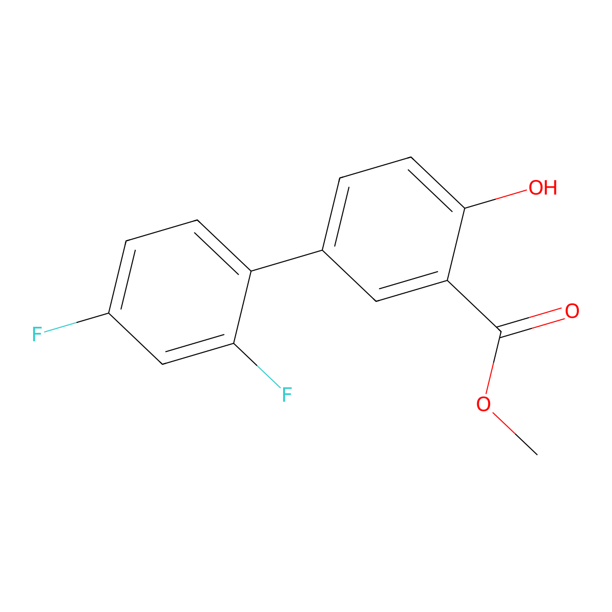 Methyl 2',4'-difluoro-4-hydroxy-[1,1'-biphenyl]-3-carboxylate molecular structure, CAS 55544-00-8