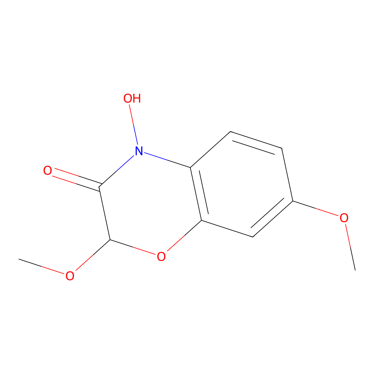 4-Hydroxy-2,7-dimethoxy-2H-1,4-benzoxazin-3(4H)-one molecular structure, CAS 55544-90-6