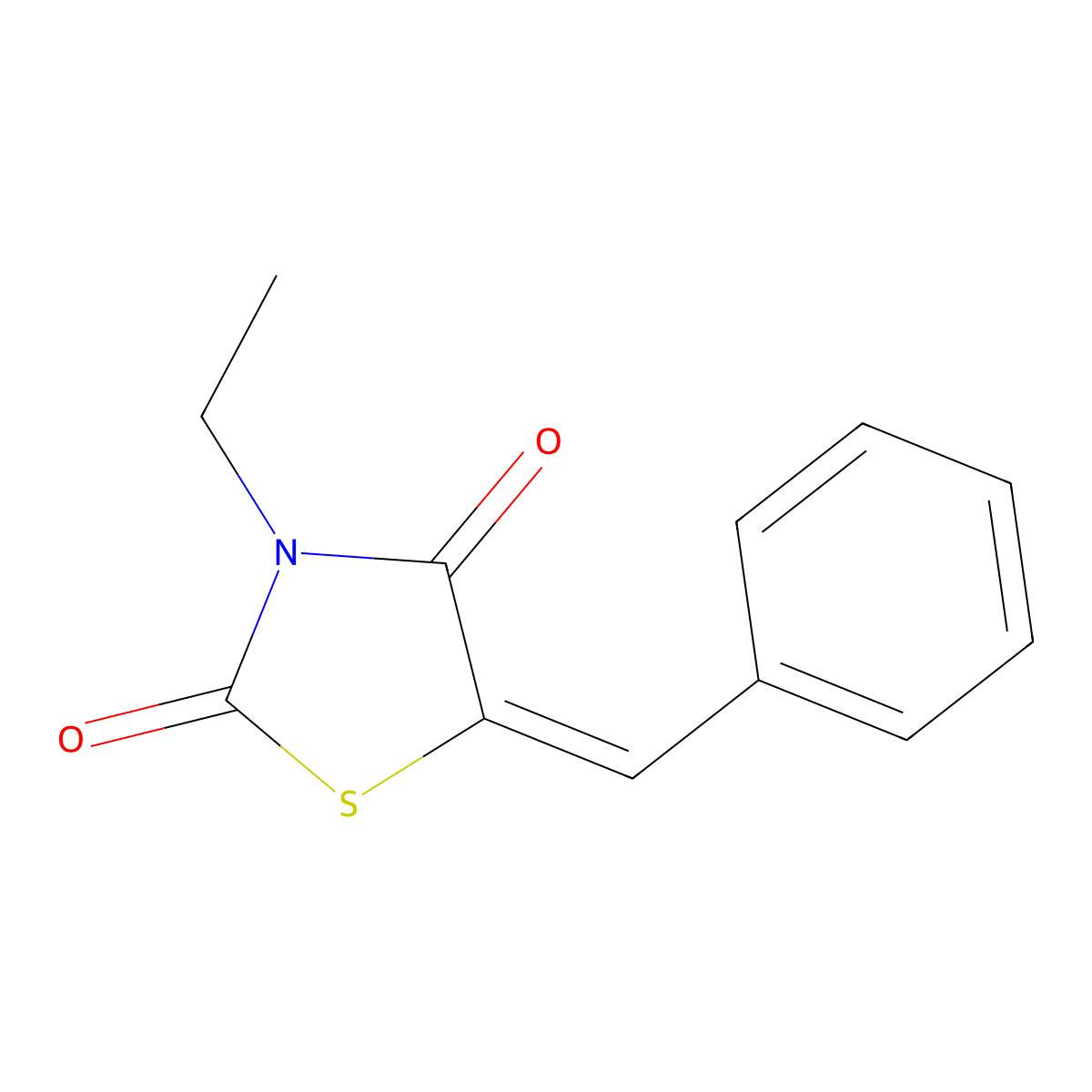5-Benzylidene-3-ethyl-1,3-thiazolidine-2,4-dione molecular structure, CAS 55547-89-2