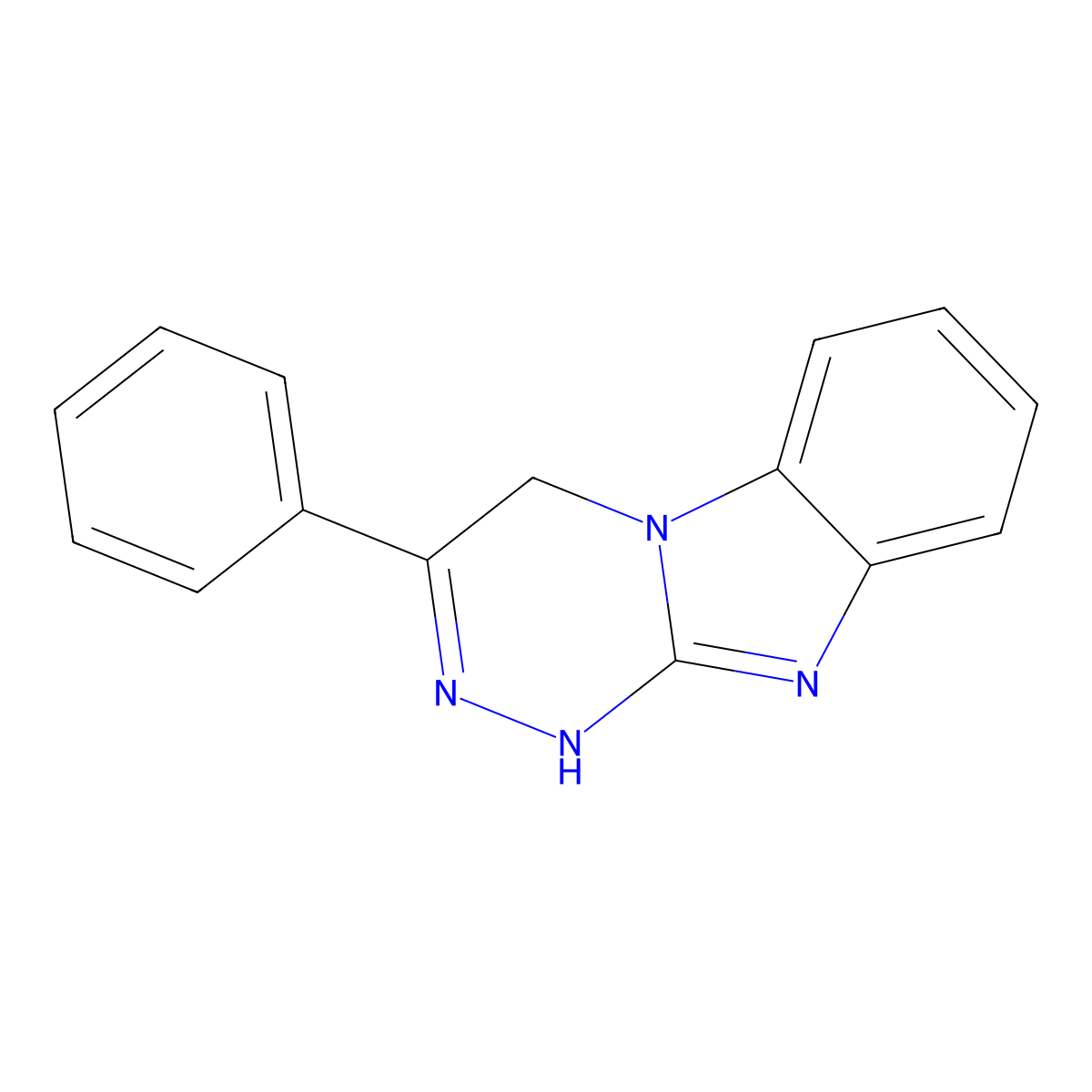 1,4-Dihydro-3-phenyl[1,2,4]triazino[4,3-a]benzimidazole molecular structure, CAS 55548-66-8