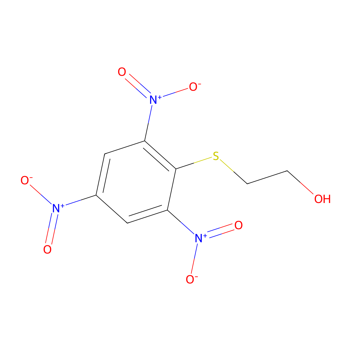 2-((2,4,6-Trinitrophenyl)thio)ethanol molecular structure, CAS 55548-91-9