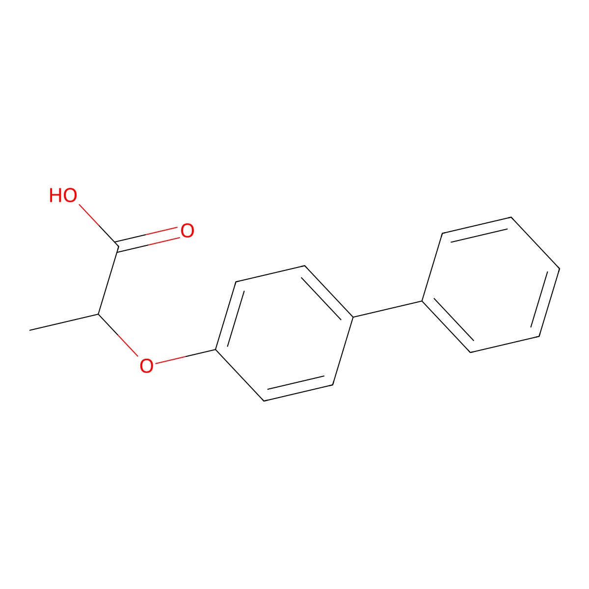2-(4-Biphenylyloxy)propionic acid molecular structure, CAS 5555-13-5