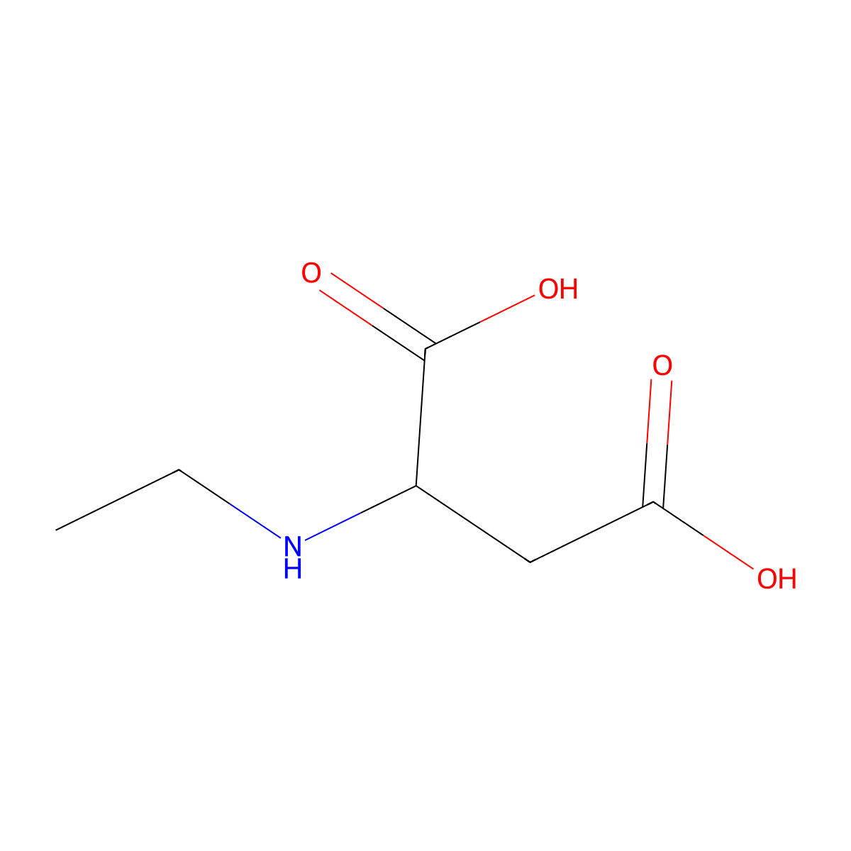 Aspartic acid, N-ethyl-, DL- molecular structure, CAS 5555-23-7