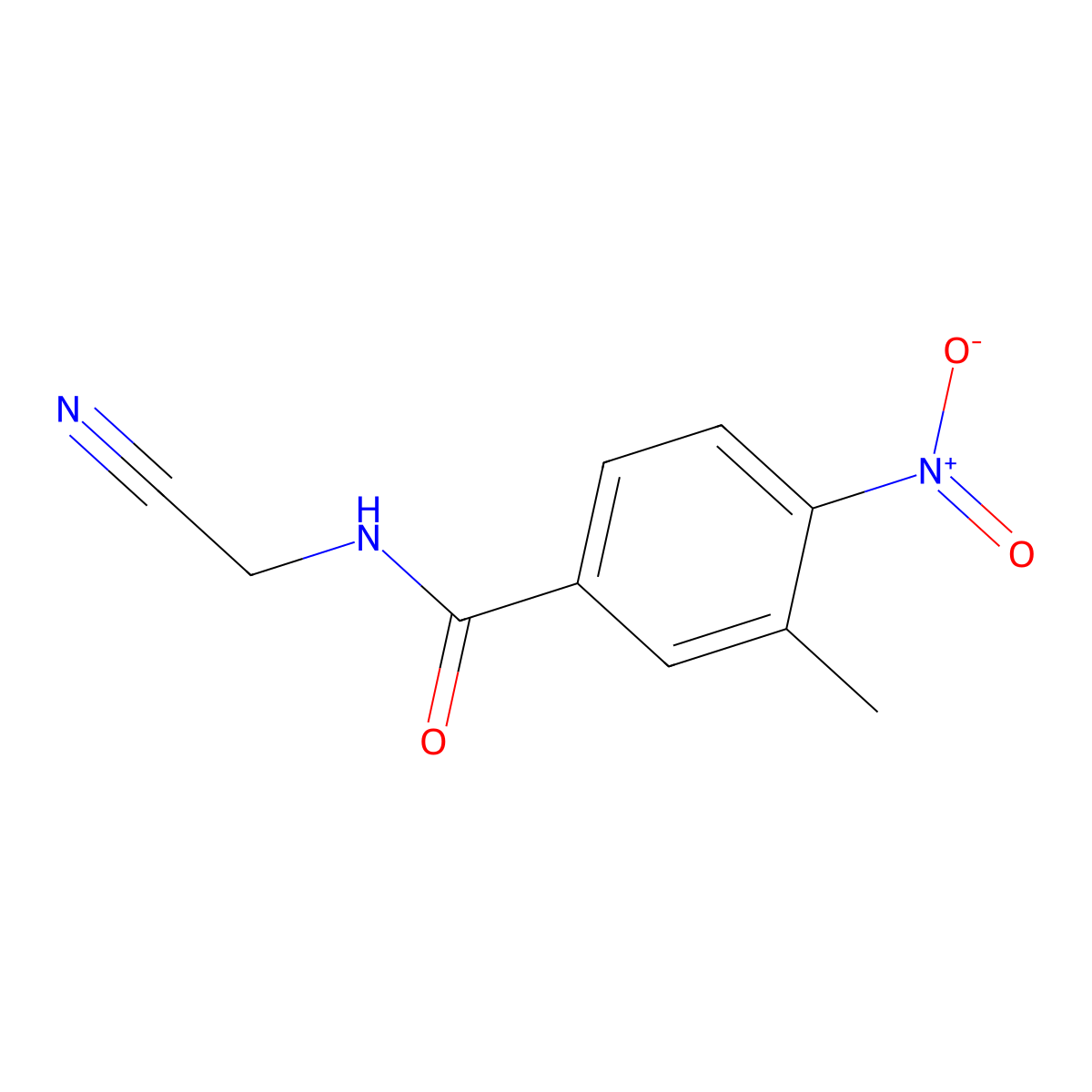 N-(cyanomethyl)-3-methyl-4-nitrobenzamide molecular structure, CAS 5555-31-7