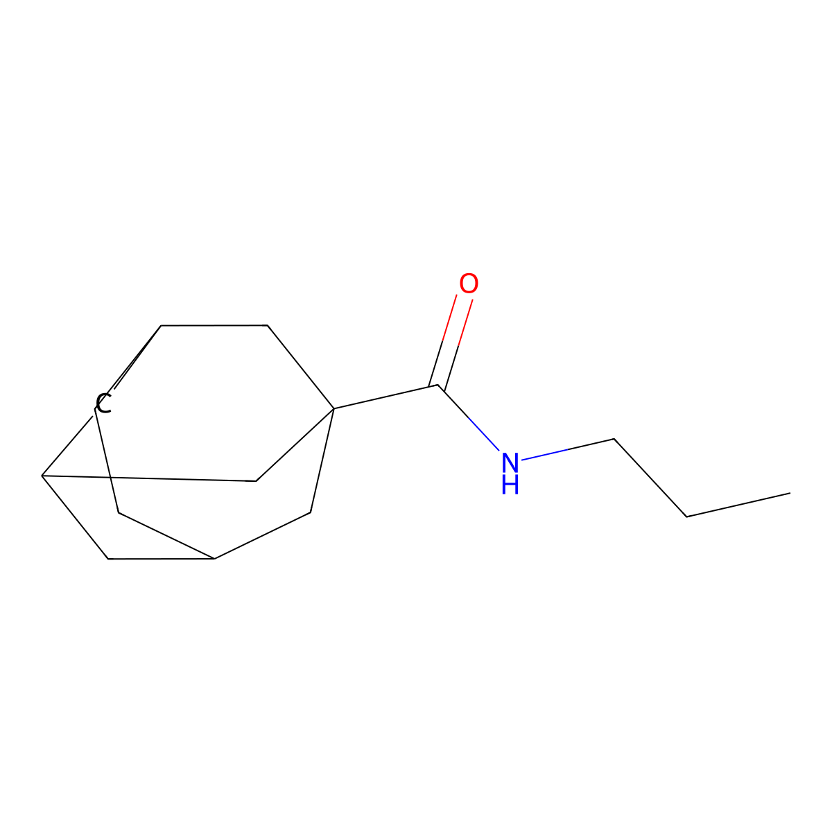 N-propyltricyclo[4.3.1.1~3,8~]undecane-1-carboxamide molecular structure, CAS 5555-38-4