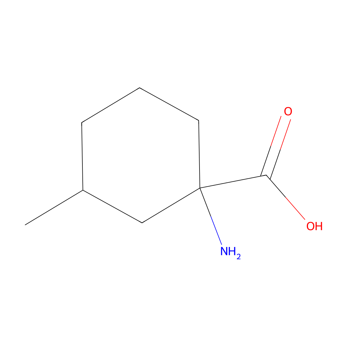 1-Amino-3-methylcyclohexane-1-carboxylic acid molecular structure, CAS 55550-84-0