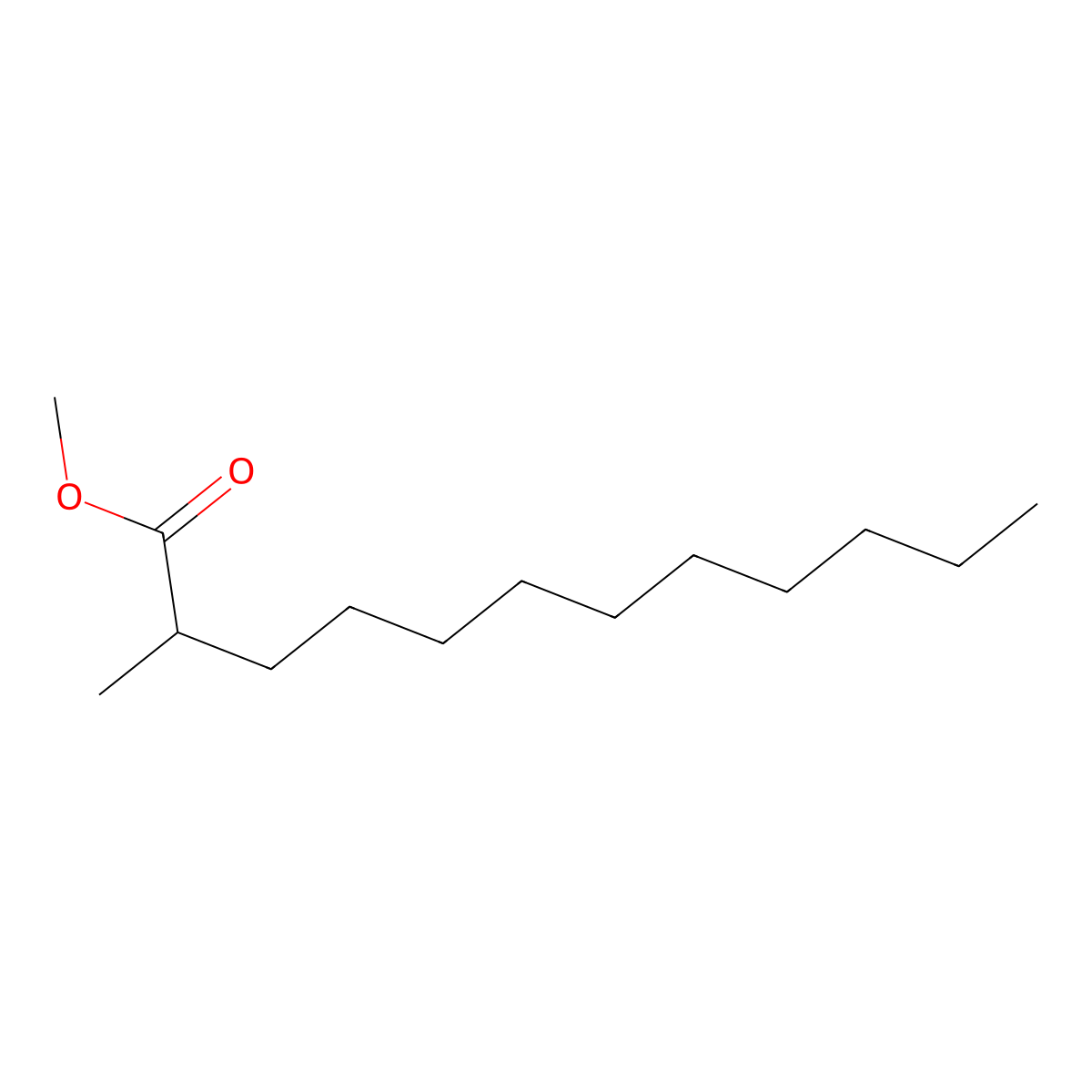 Methyl 2-methyldodecanoate molecular structure, CAS 55554-08-0