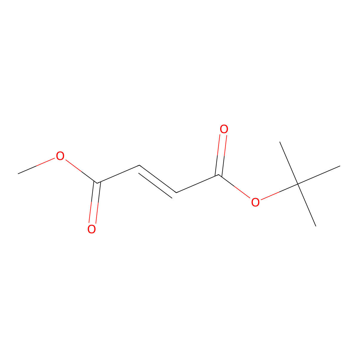 t-Butyl methyl fumarate molecular structure, CAS 55556-66-6