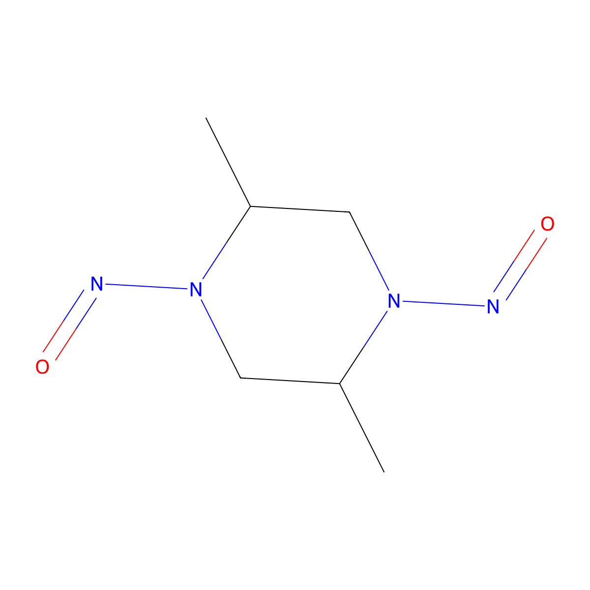 2,5-Dimethyldinitrosopiperazine molecular structure, CAS 55556-88-2