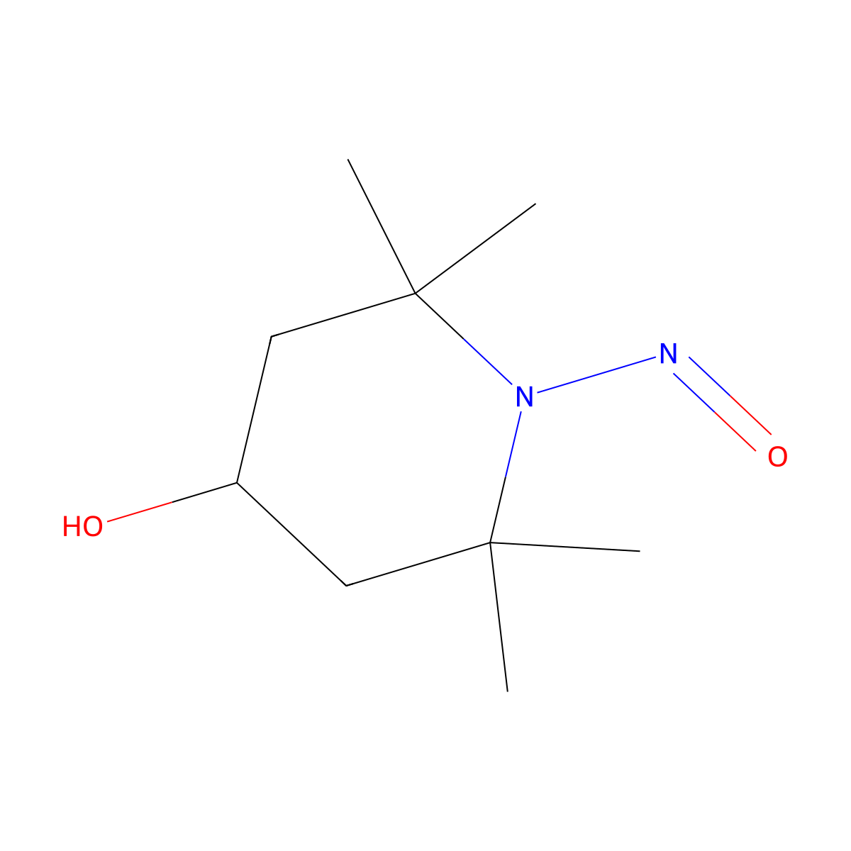 4-Piperidinol, 2,2,6,6-tetramethyl-1-nitroso- molecular structure, CAS 55556-90-6