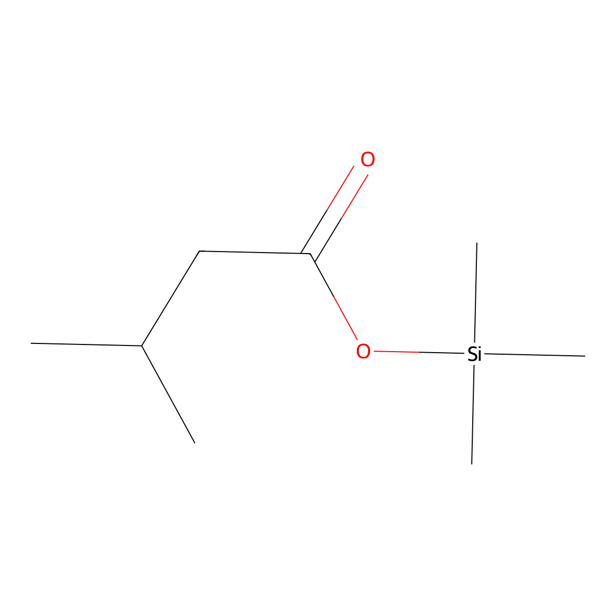 Butanoic acid, 3-methyl-, trimethylsilyl ester molecular structure, CAS 55557-13-6