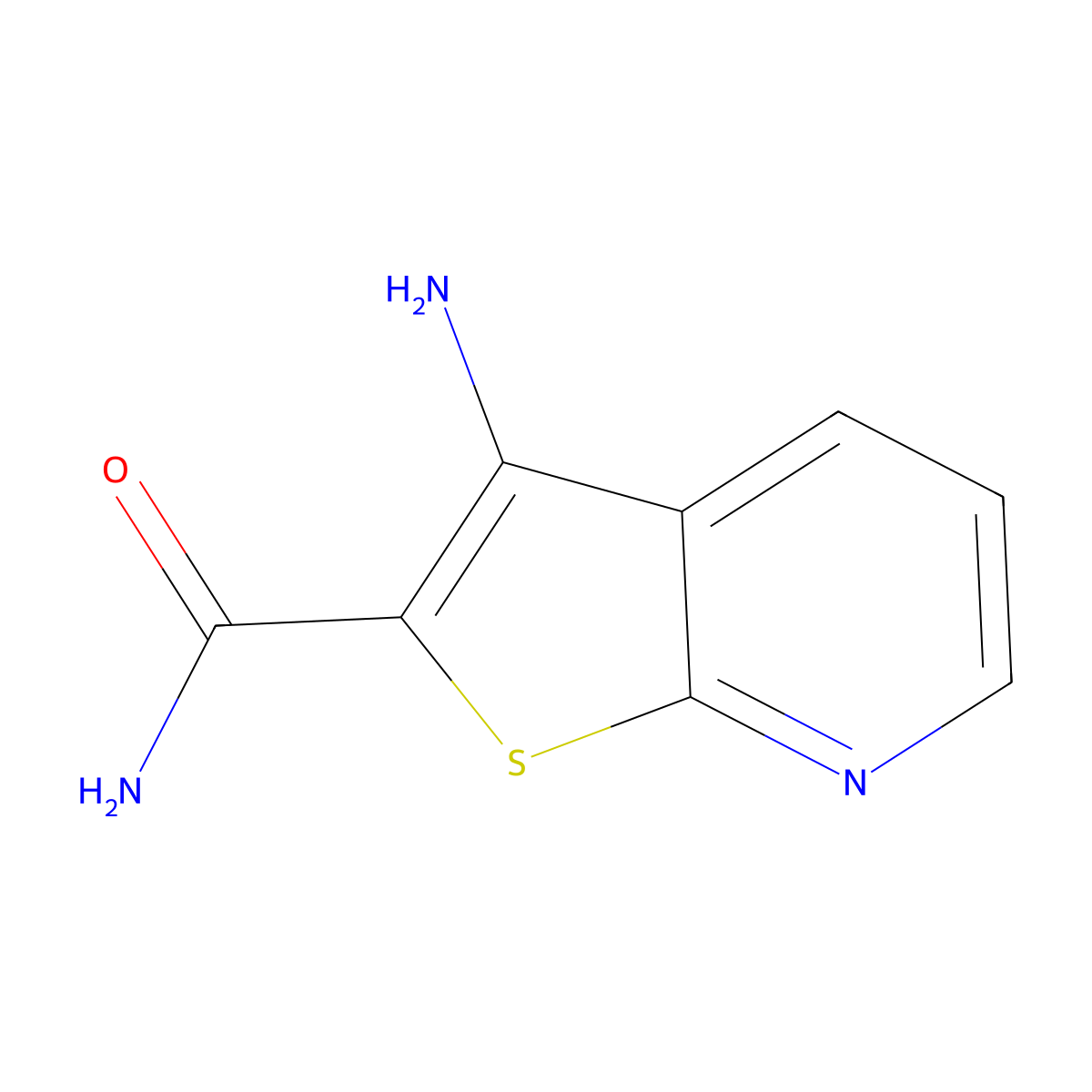 3-Aminothieno[2,3-b]pyridine-2-carboxamide molecular structure, CAS 55557-48-7