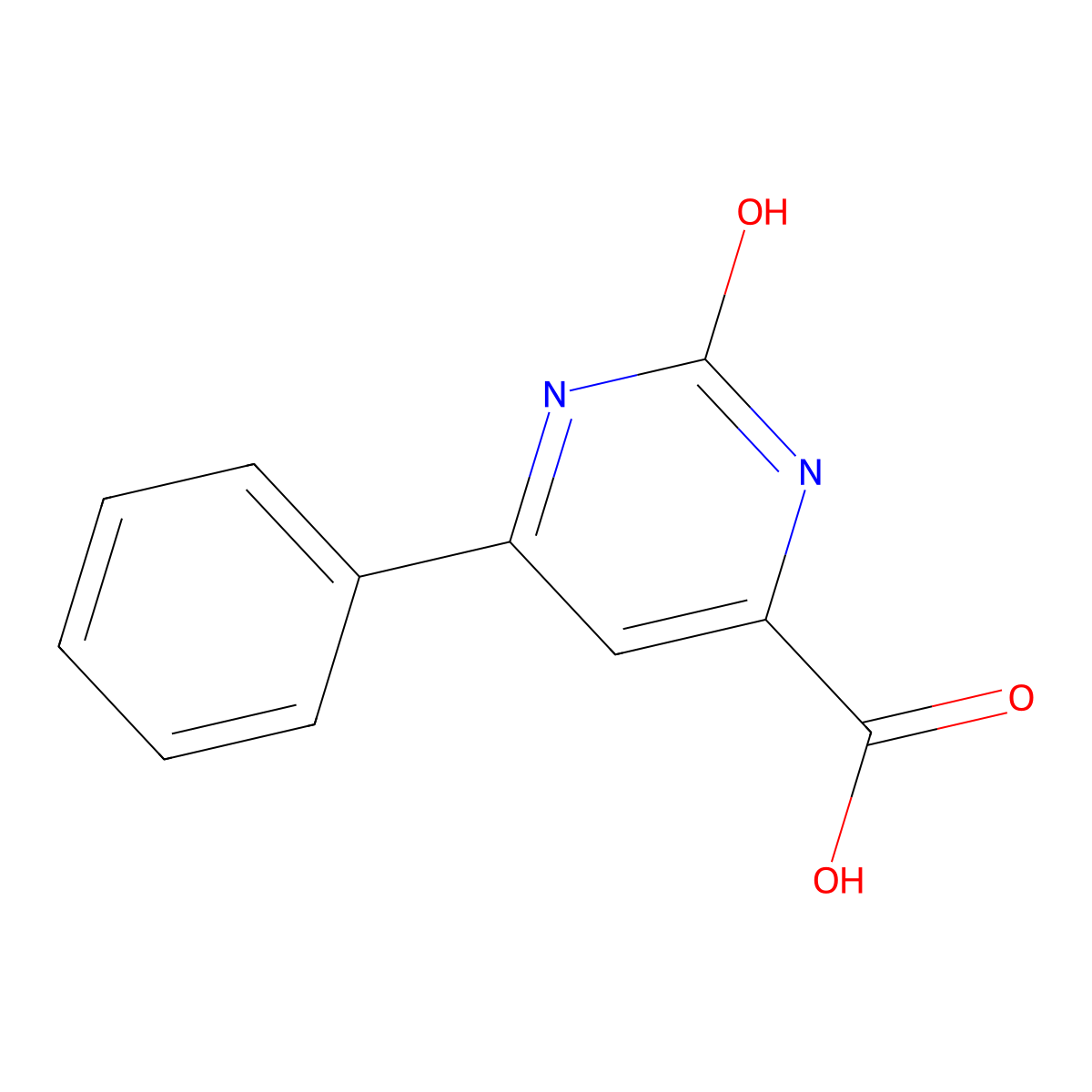 2-Hydroxy-6-phenylpyrimidine-4-carboxylic acid molecular structure, CAS 55558-80-0