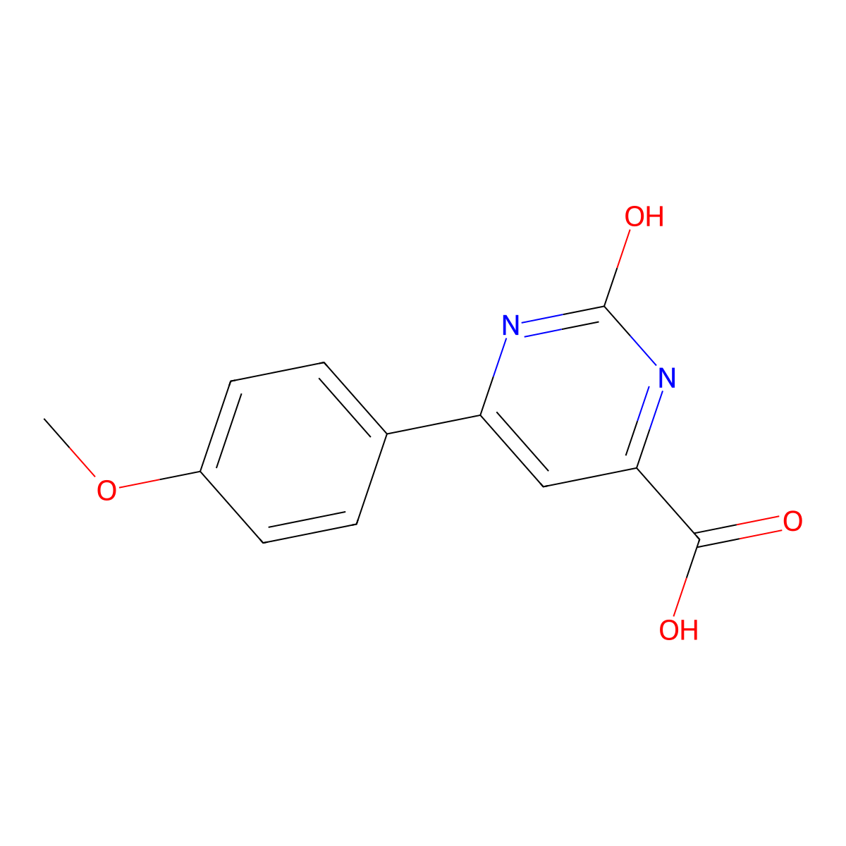 6-(4-Methoxyphenyl)-2-oxo-1,2-dihydropyrimidine-4-carboxylic acid molecular structure, CAS 55558-82-2