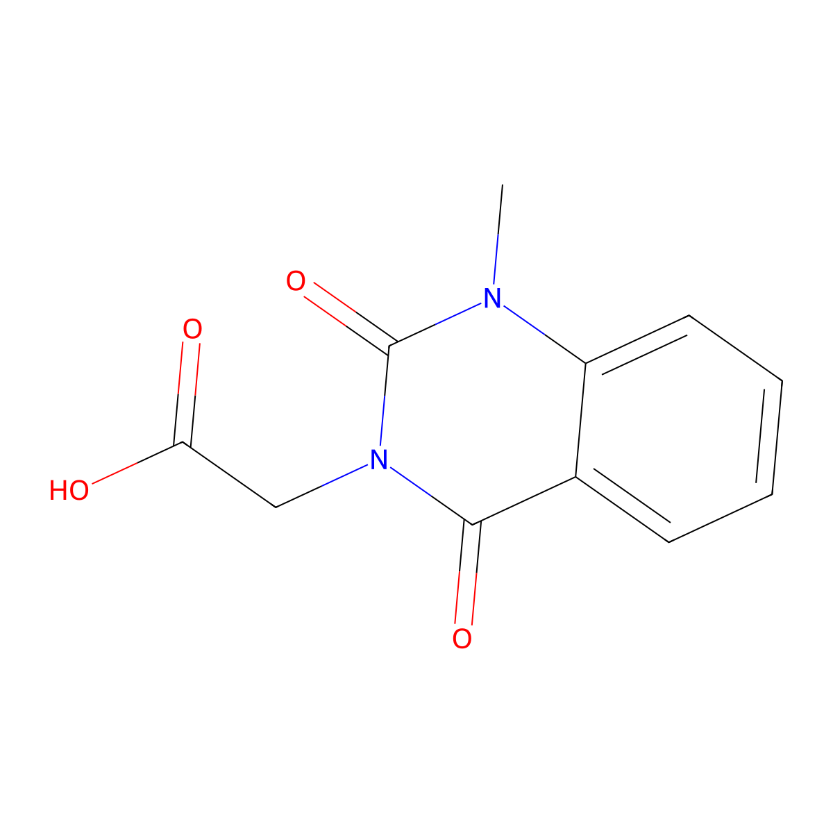 (1-Methyl-2,4-dioxo-1,4-dihydro-2H-quinazolin-3-yl)-acetic acid molecular structure, CAS 55558-97-9