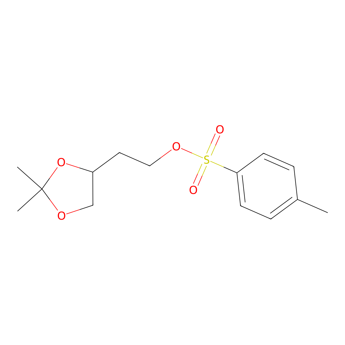 2-(2,2-Dimethyl-1,3-dioxolan-4-yl)ethyl 4-methylbenzenesulfonate molecular structure, CAS 55559-75-6