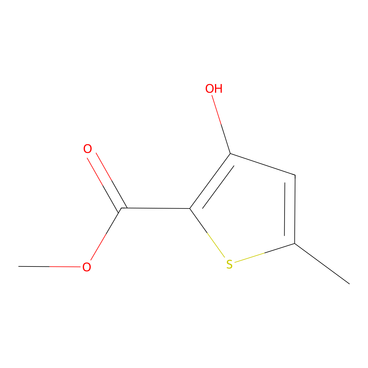 Methyl 3-hydroxy-5-methylthiophene-2-carboxylate molecular structure, CAS 5556-22-9