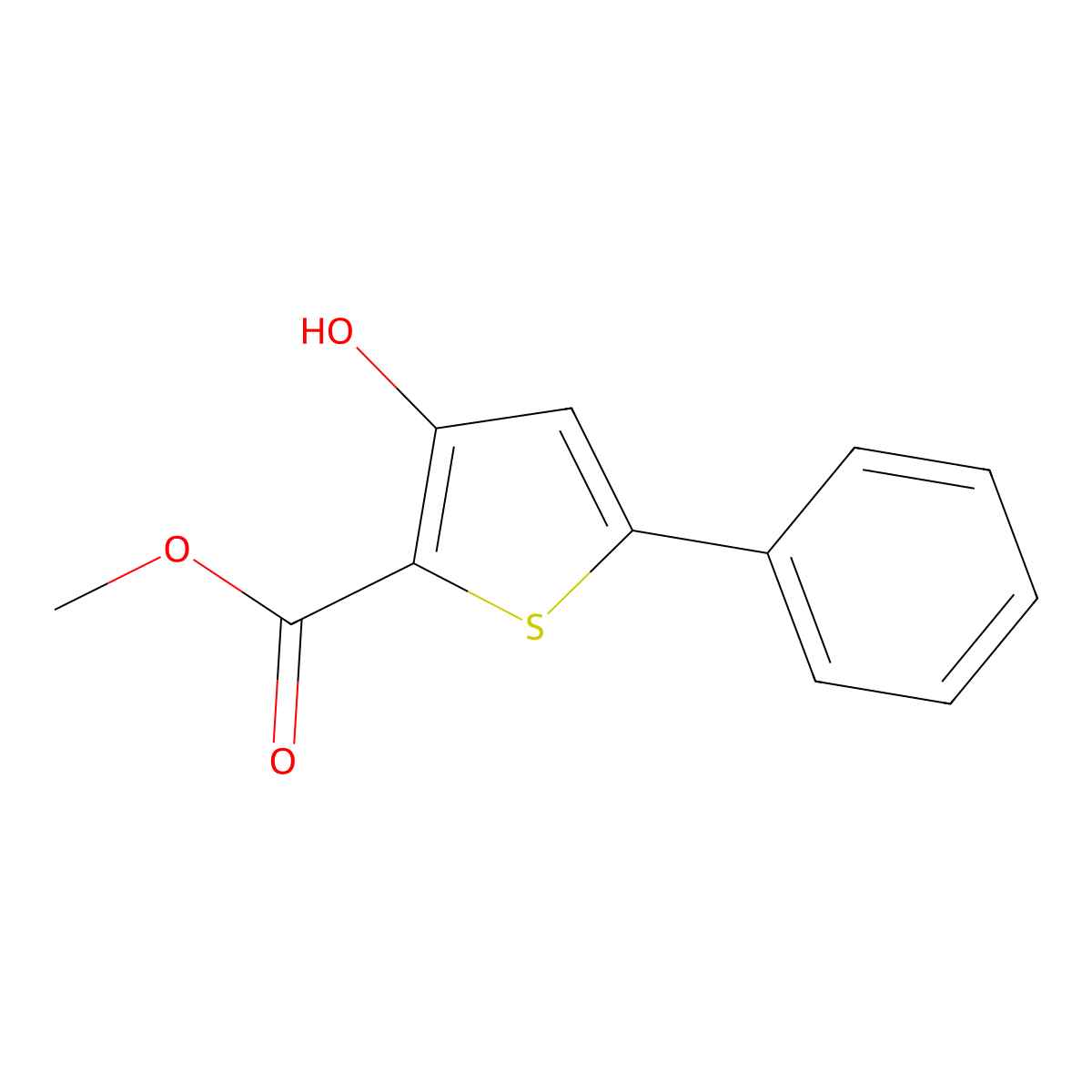 Methyl 3-hydroxy-5-phenyl-2-thiophenecarboxylate molecular structure, CAS 5556-23-0