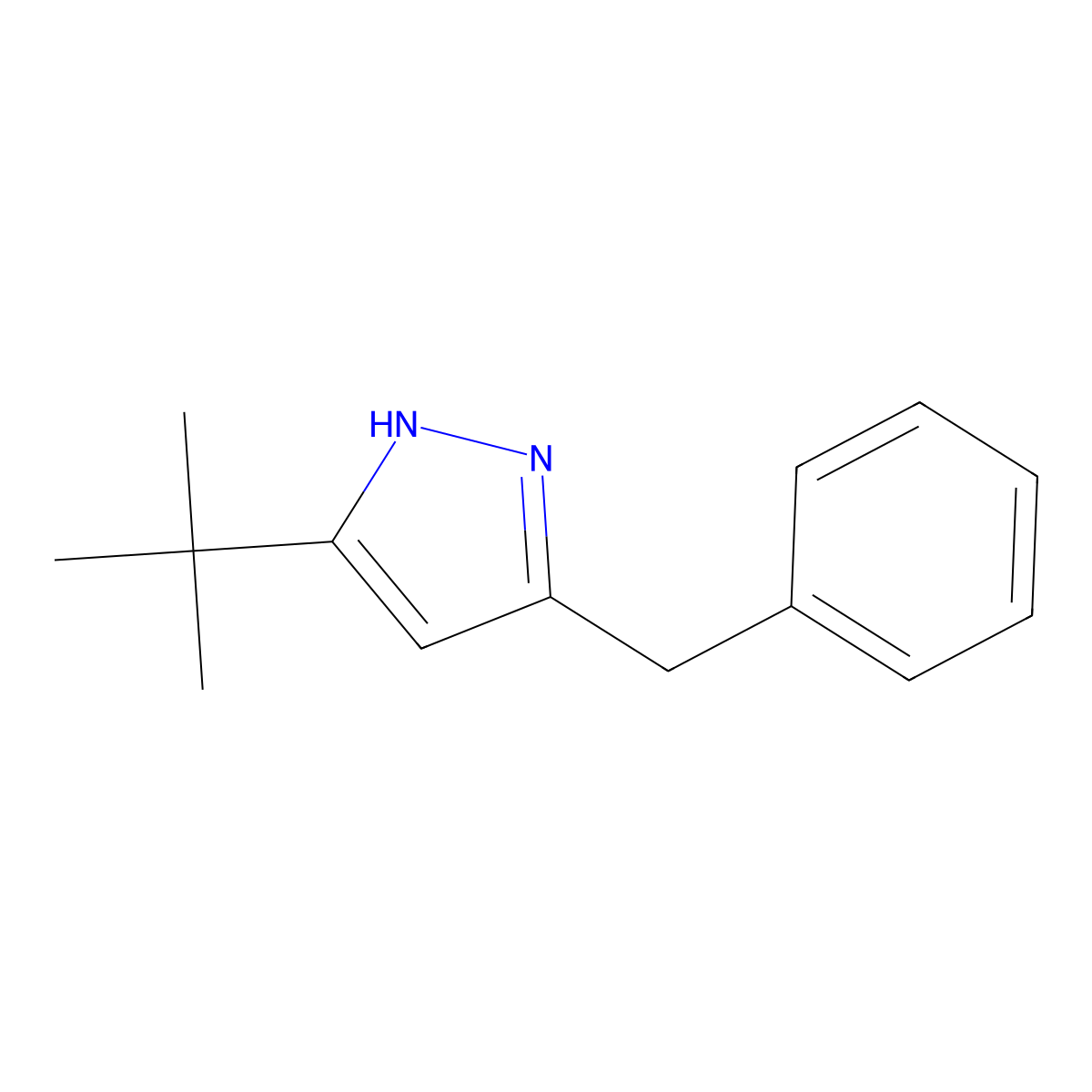 5-benzyl-3-tert-butyl-1H-pyrazole molecular structure, CAS 5556-46-7