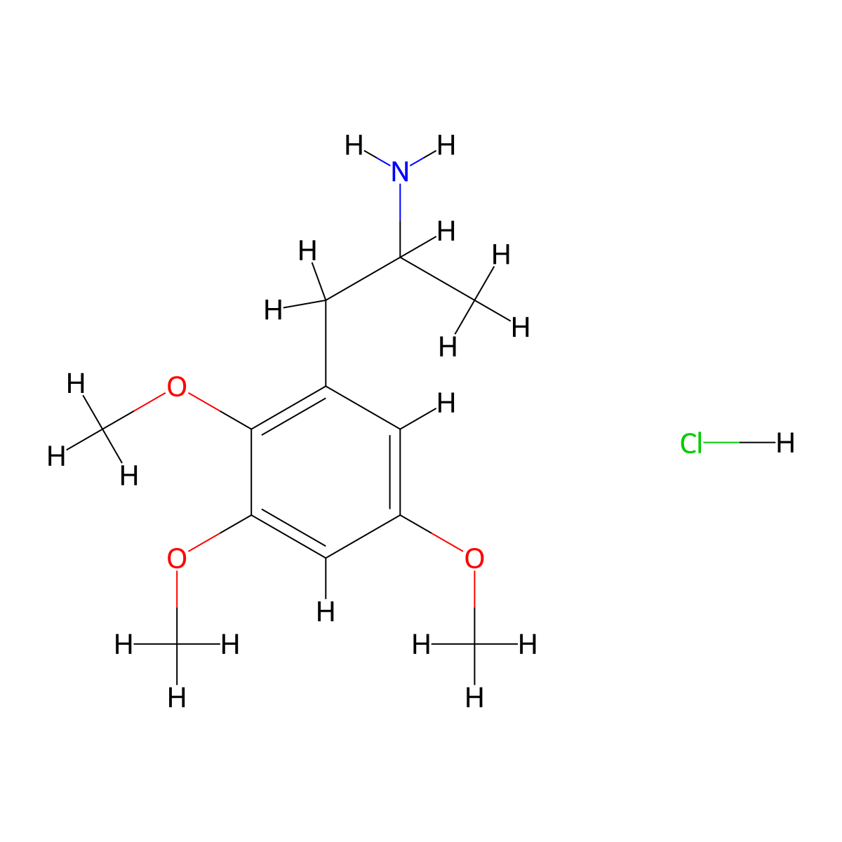 1-(2,3,5-Trimethoxyphenyl)propan-2-amine;hydrochloride molecular structure, CAS 5556-74-1
