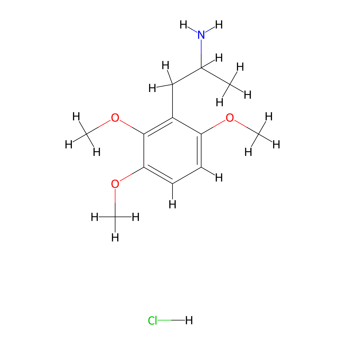 1-(2,3,6-Trimethoxyphenyl)propan-2-amine;hydrochloride molecular structure, CAS 5556-75-2