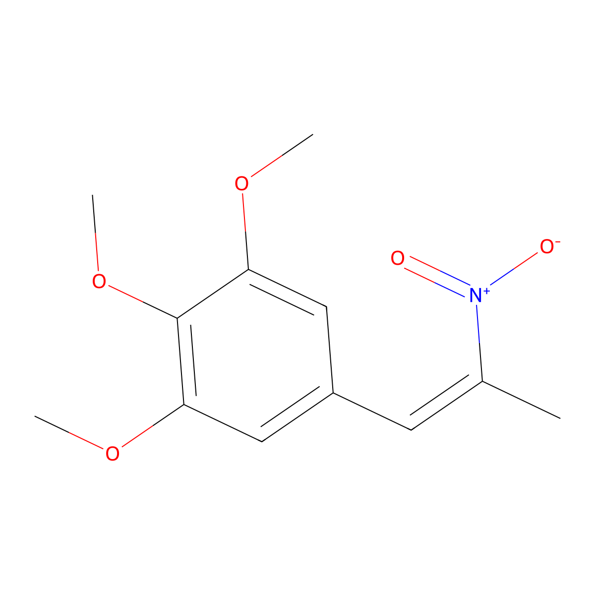 Benzene, 1,2,3-trimethoxy-5-(2-nitropropenyl)- molecular structure, CAS 5556-76-3