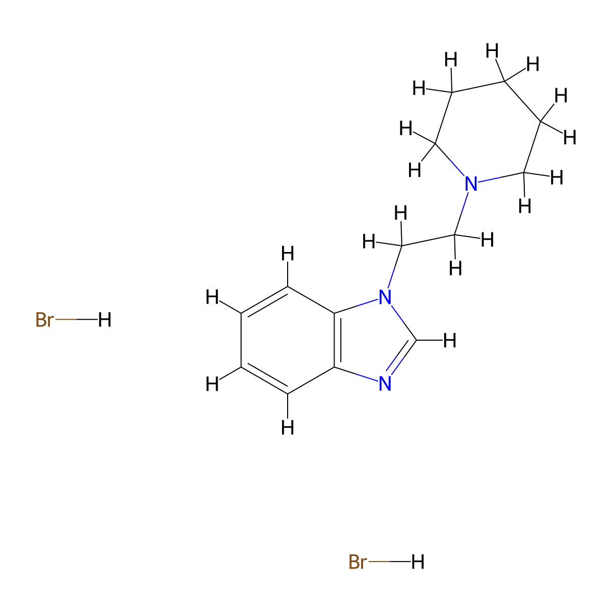 1-[2-(1-Piperidyl)ethyl]benzoimidazole dihydrobromide molecular structure, CAS 5556-88-7