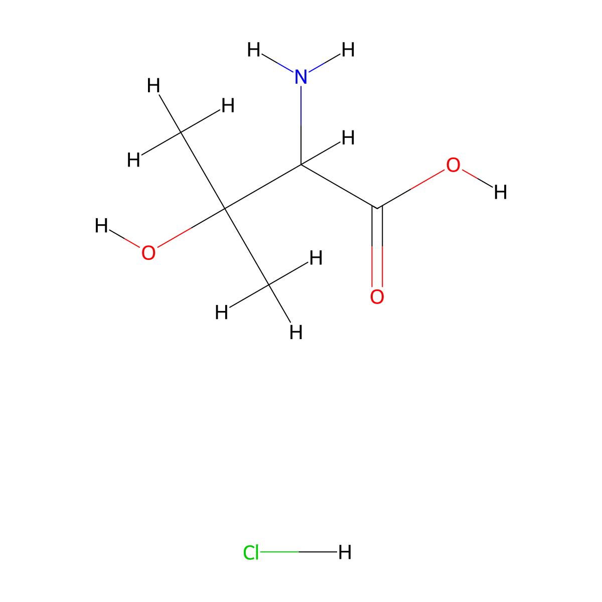 2-Amino-3-hydroxy-3-methylbutanoic Acid hydrochloride molecular structure, CAS 55564-57-3