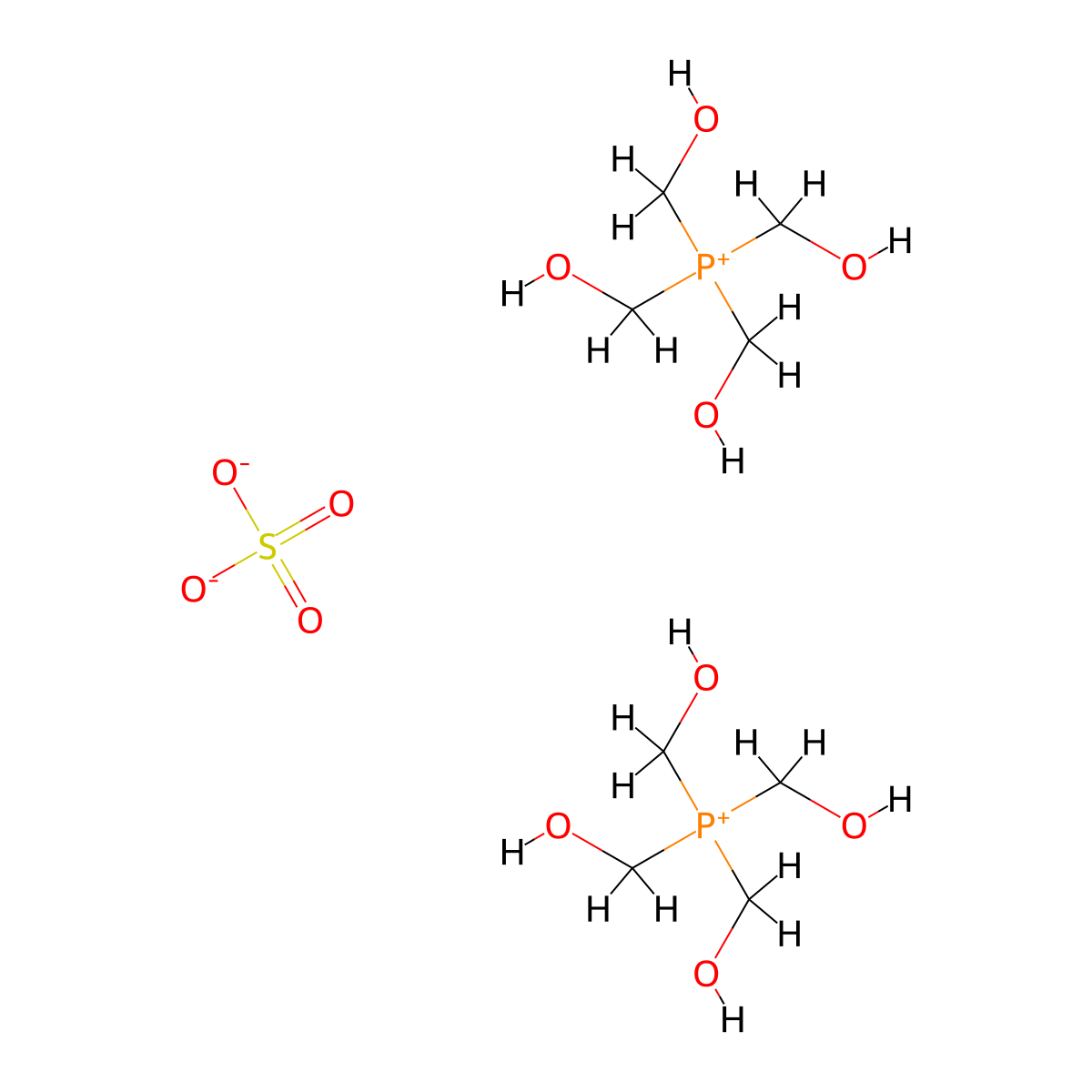 Tetrakis(hydroxymethyl)phosphonium sulfate molecular structure, CAS 55566-30-8