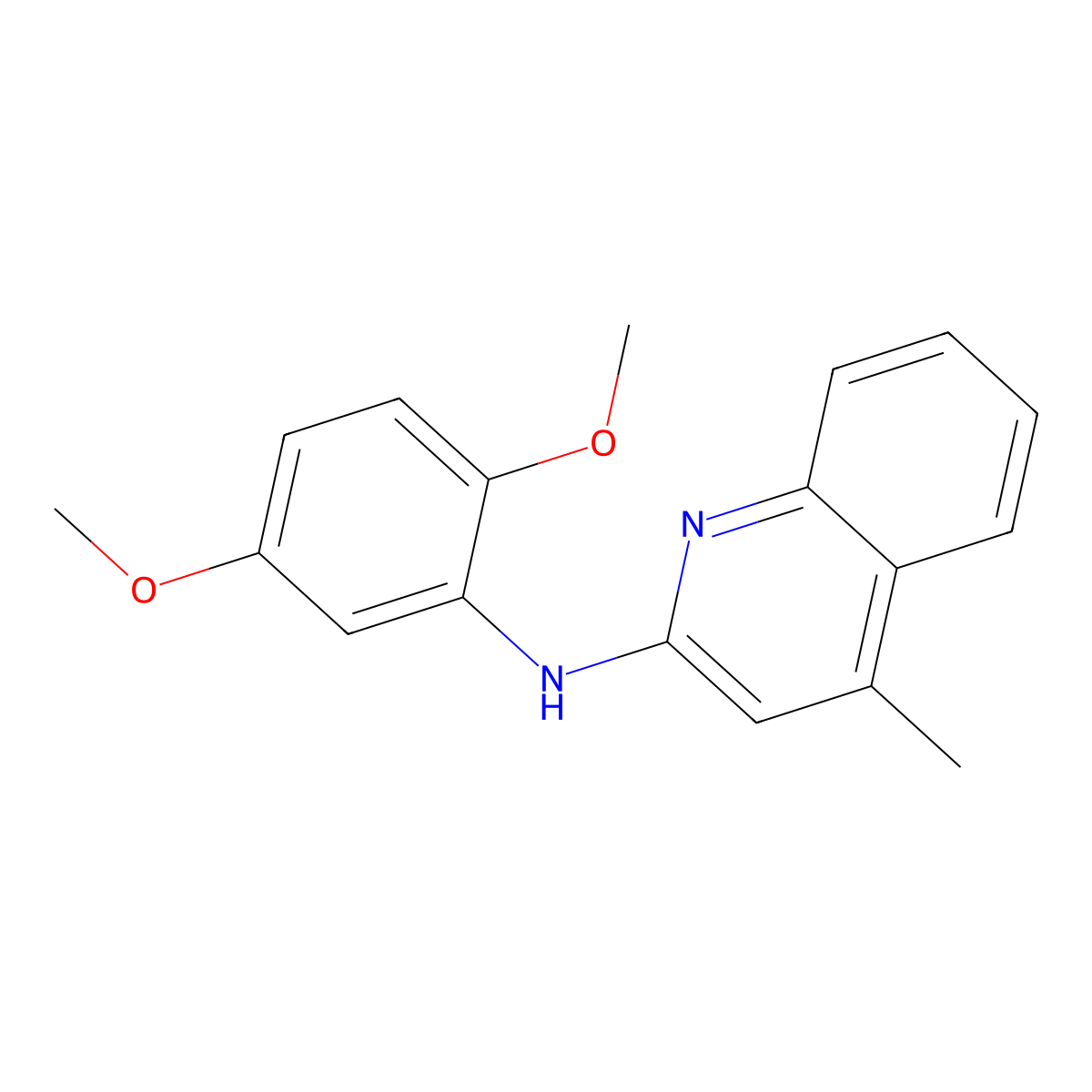 (2,5-Dimethoxy-phenyl)-(4-methyl-quinolin-2-yl)-amine molecular structure, CAS 5557-41-5