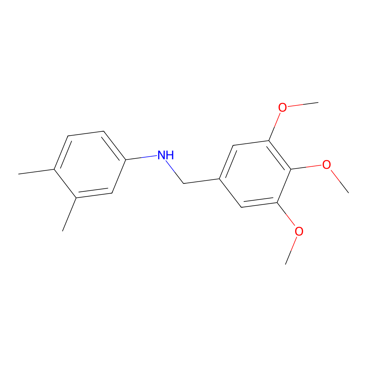 3,4-dimethyl-N-(3,4,5-trimethoxybenzyl)aniline molecular structure, CAS 5557-60-8