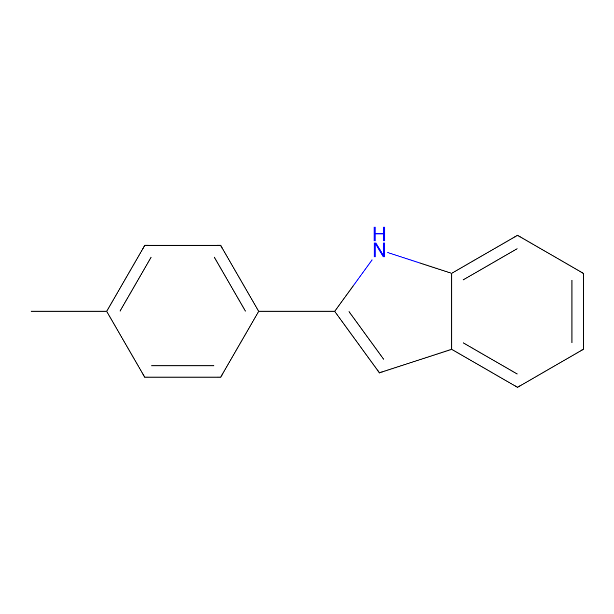 2-(4-methylphenyl)-1H-indole molecular structure, CAS 55577-25-8