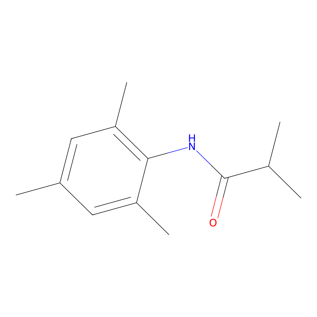 2-methyl-N-(2,4,6-trimethylphenyl)propanamide molecular structure, CAS 55577-64-5