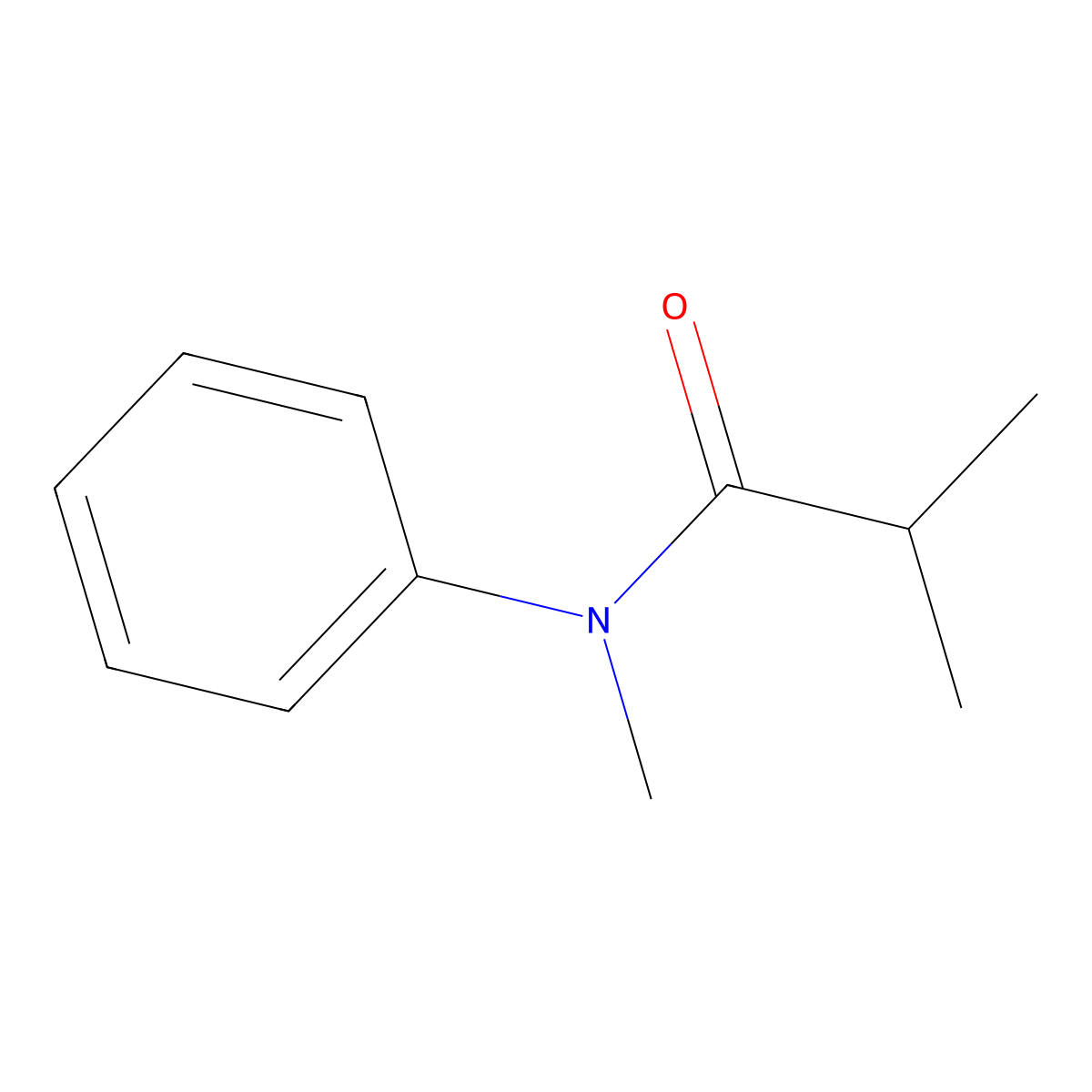 N,2-dimethyl-N-phenylpropanamide molecular structure, CAS 55577-65-6