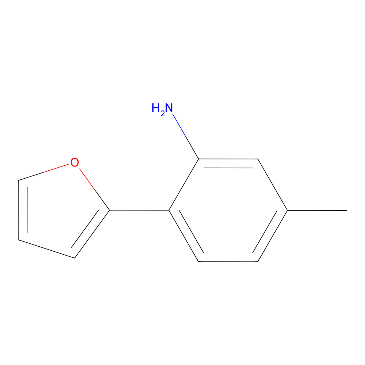 2-(2-Furanyl)-5-methylbenzenamine molecular structure, CAS 55578-80-8