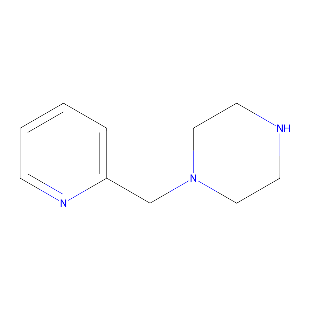 1-[(Pyridin-2-yl)methyl]piperazine molecular structure, CAS 55579-01-6