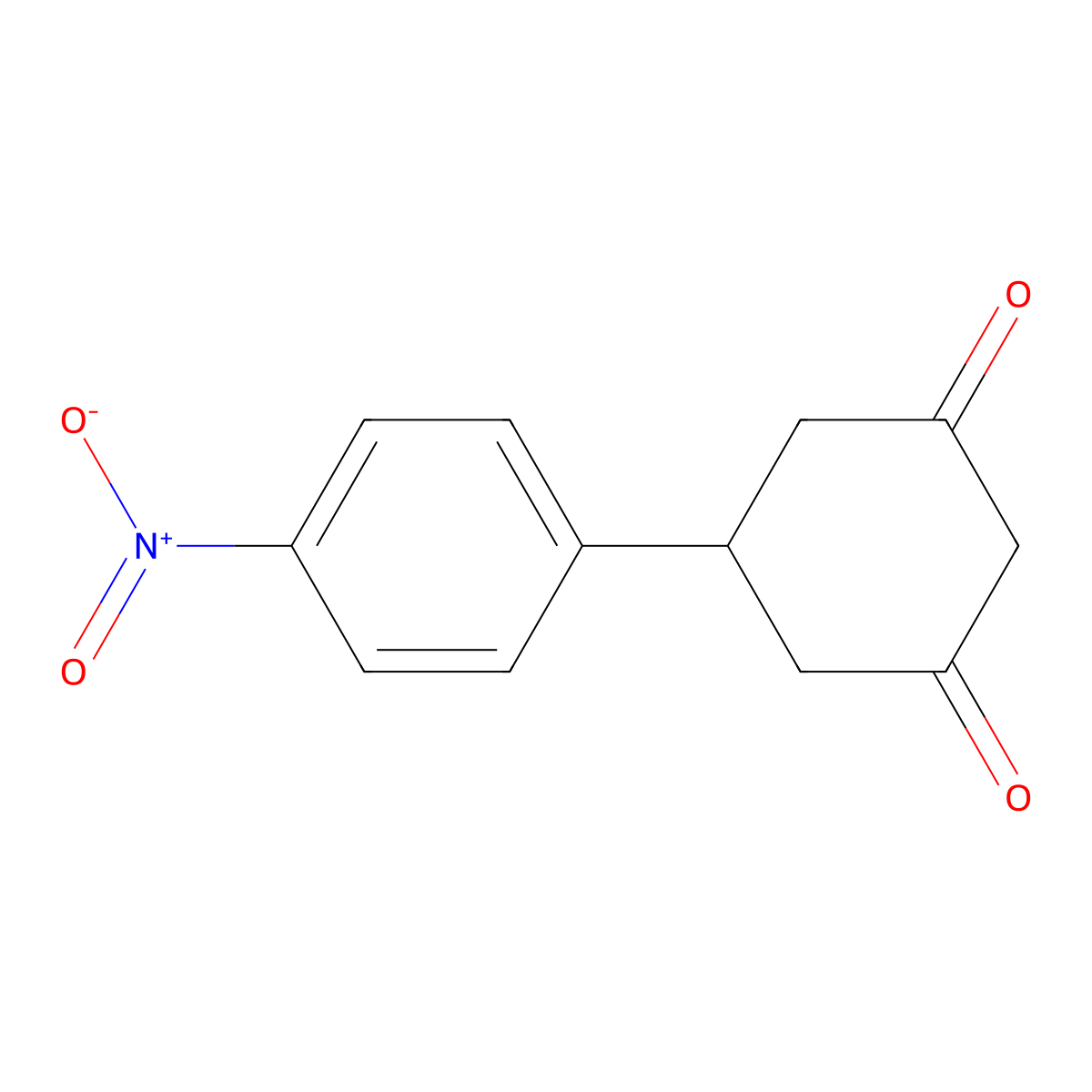5-(4-Nitrophenyl)cyclohexane-1,3-dione molecular structure, CAS 55579-75-4
