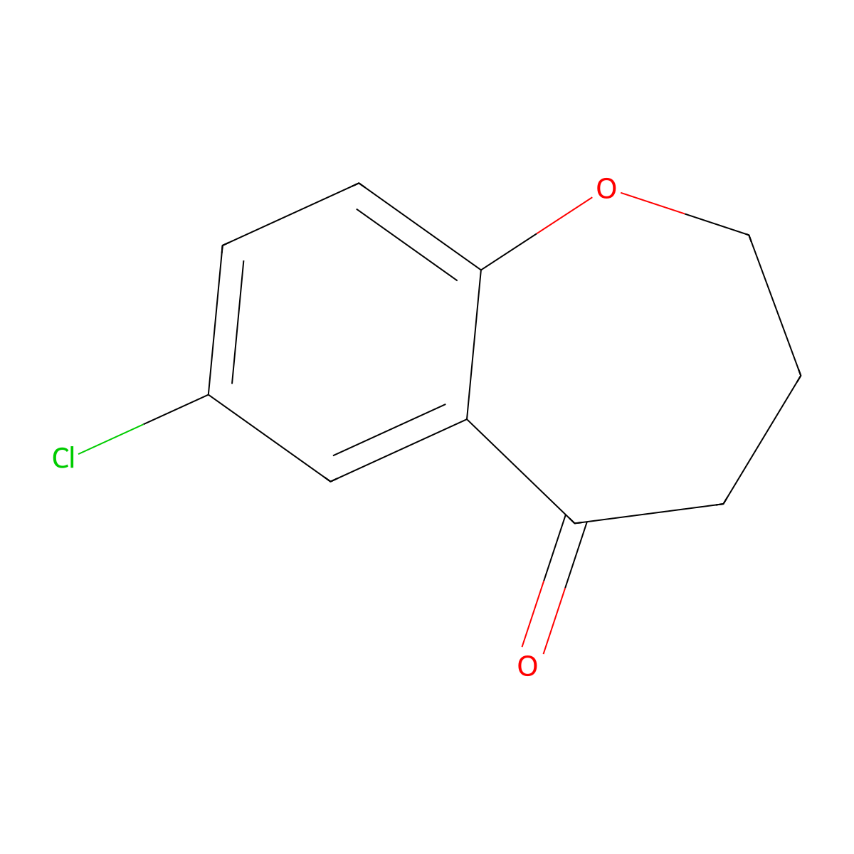 7-Chloro-2,3,4,5-tetrahydro-1-benzoxepin-5-one molecular structure, CAS 55579-90-3