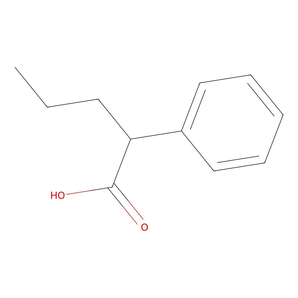2-Phenylpentanoic acid molecular structure, CAS 5558-45-2