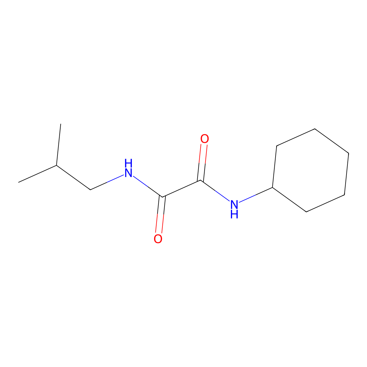 N'-cyclohexyl-N-(2-methylpropyl)oxamide molecular structure, CAS 5558-57-6