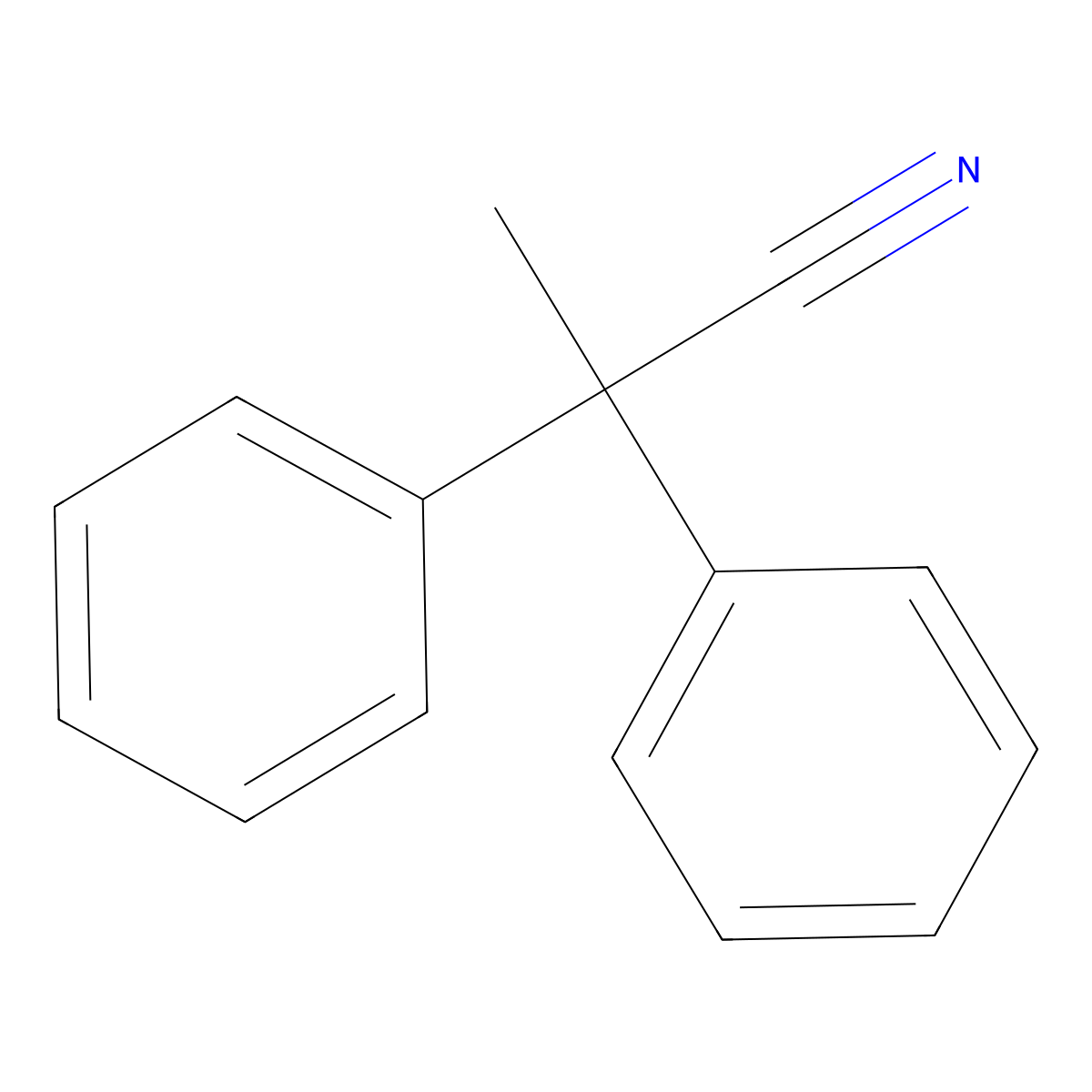 2,2-Diphenylpropiononitrile molecular structure, CAS 5558-67-8