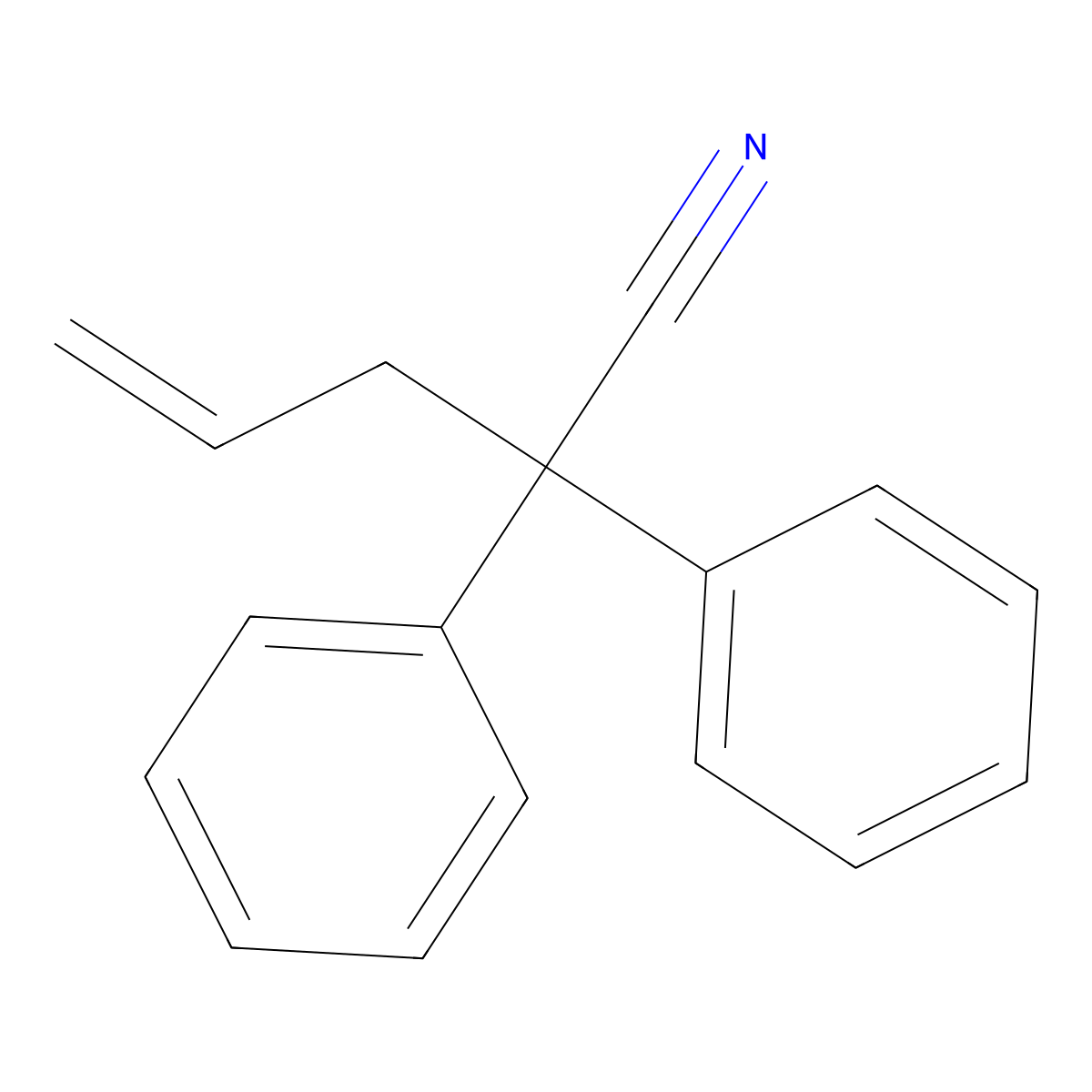 2,2-Diphenyl-4-pentenenitrile molecular structure, CAS 5558-71-4