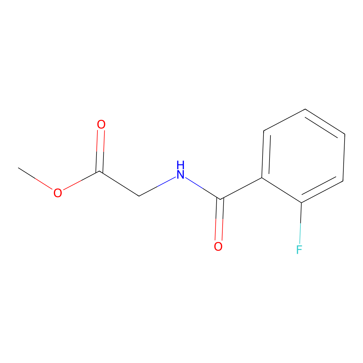 Glycine, N-(2-fluorobenzoyl)-, methyl ester molecular structure, CAS 5558-80-5