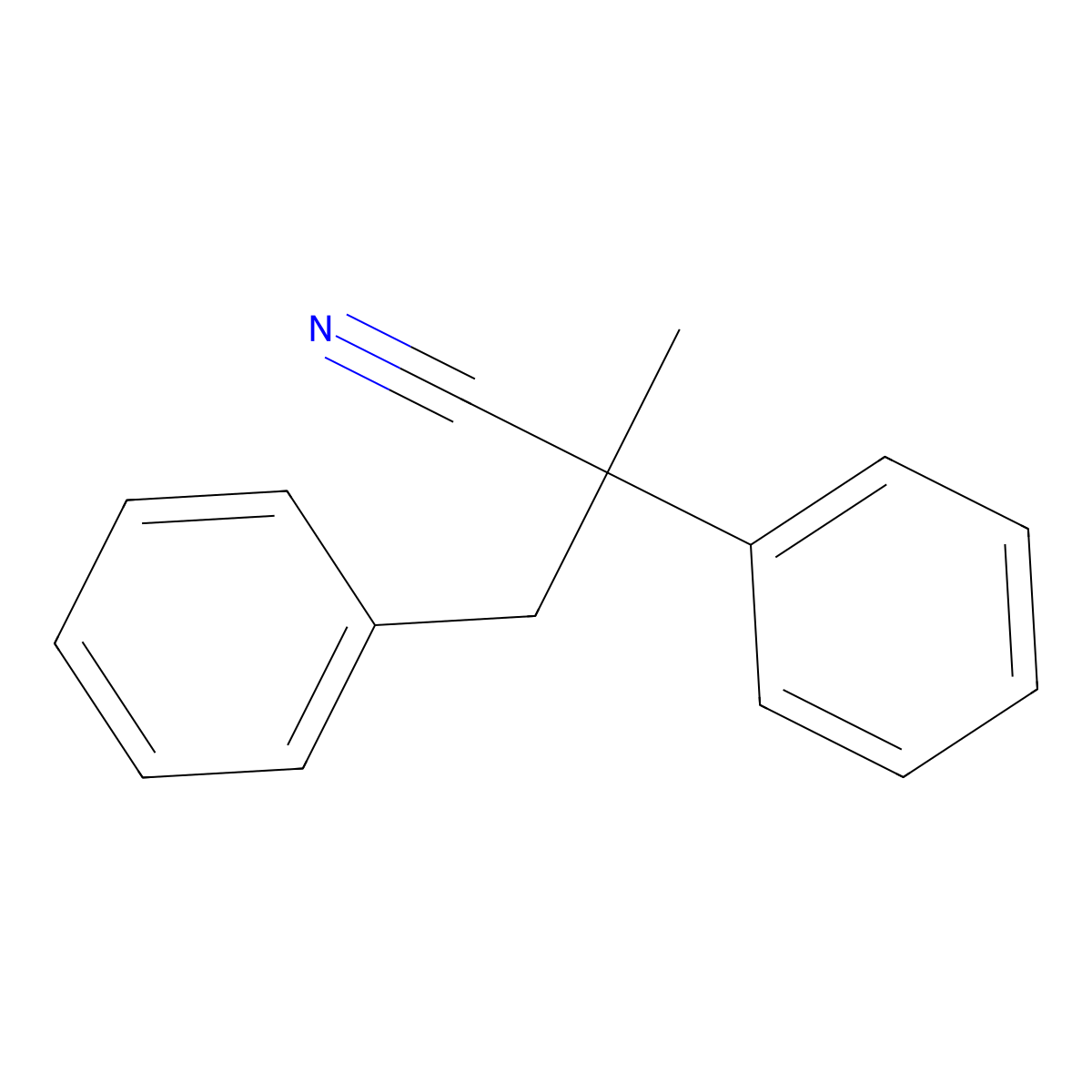 2-Methyl-2,3-diphenylpropanenitrile molecular structure, CAS 5558-92-9