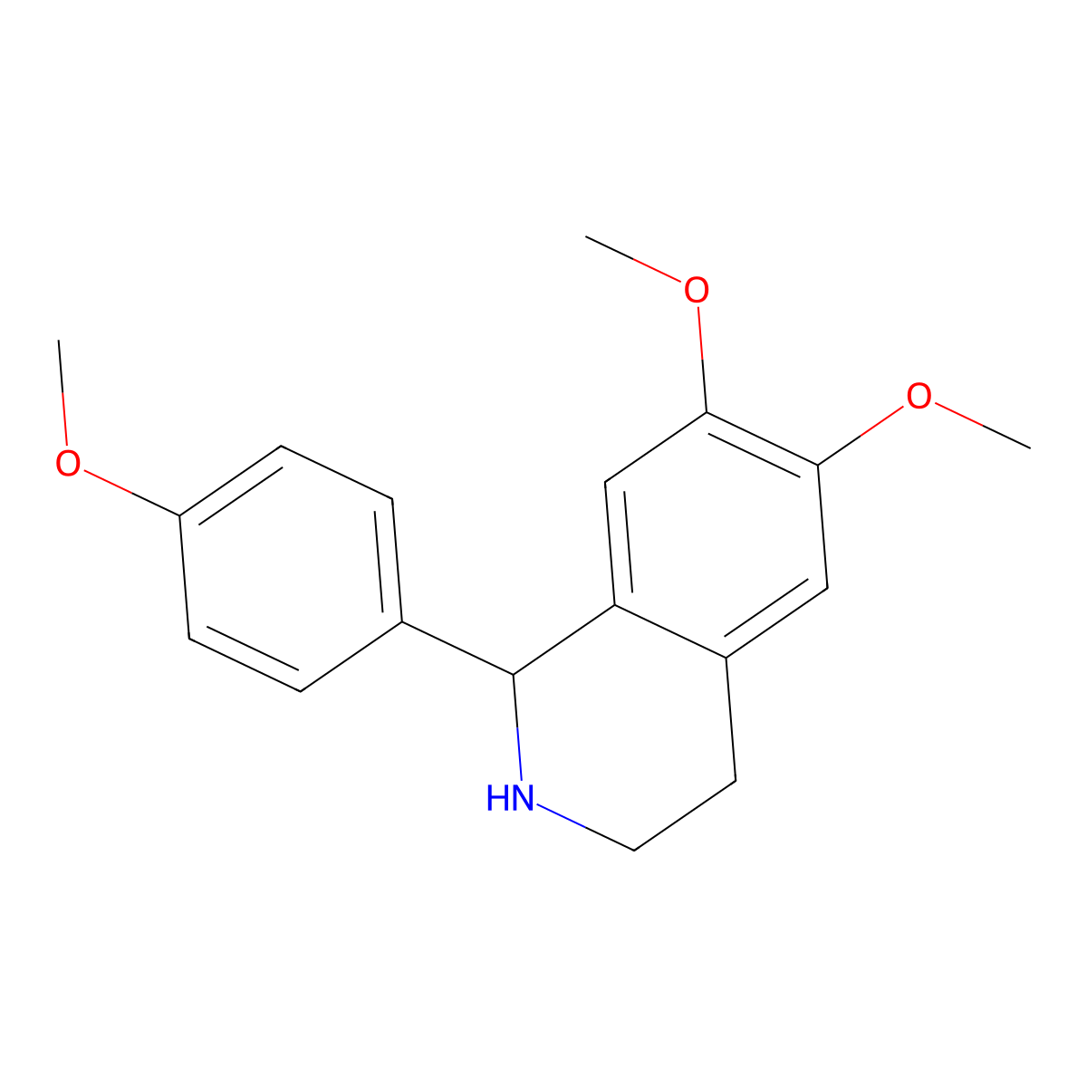 6,7-Dimethoxy-1-(4-methoxyphenyl)-1,2,3,4-tetrahydroisoquinoline molecular structure, CAS 55580-65-9