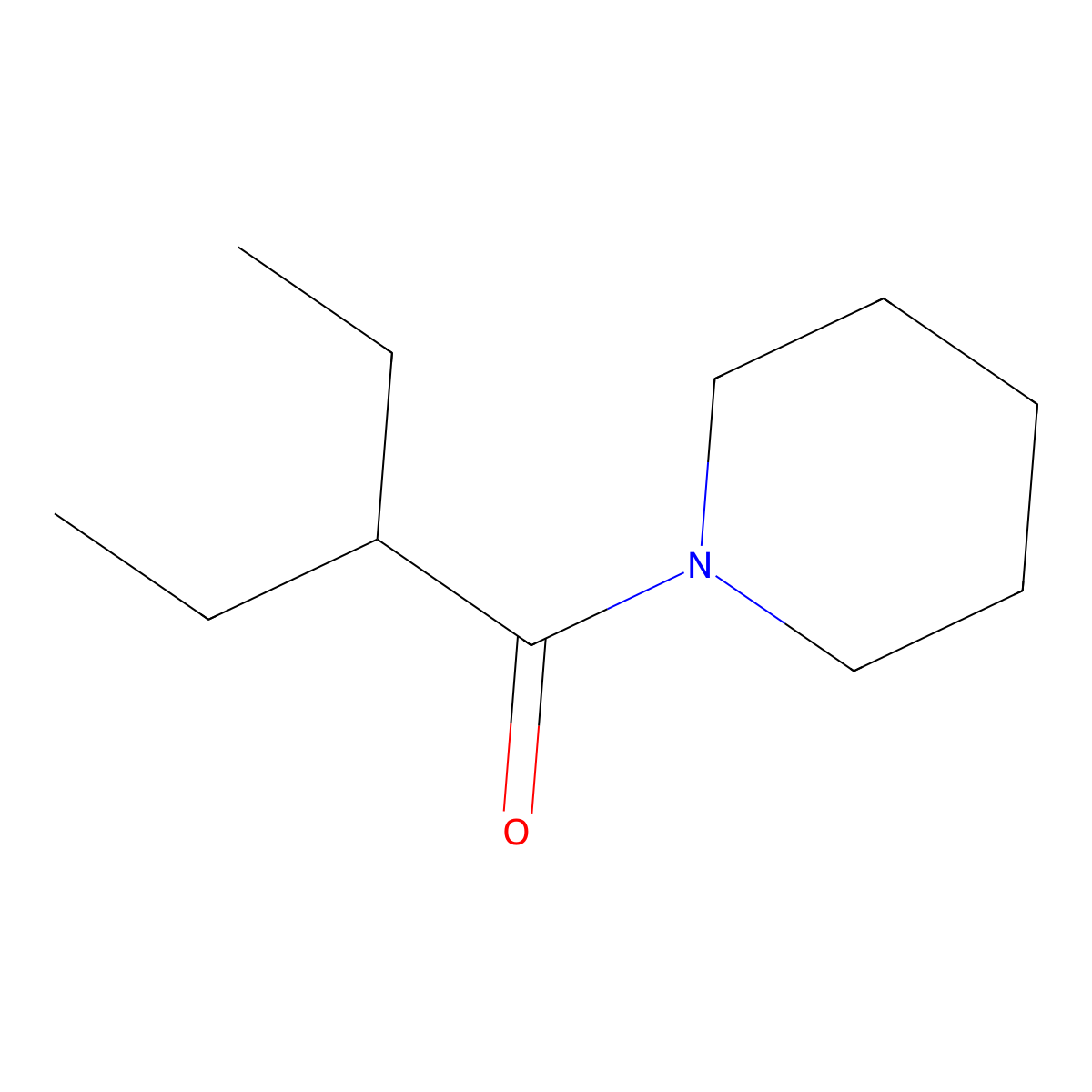 1-Piperidino-2-ethyl-1-butanone molecular structure, CAS 55581-66-3