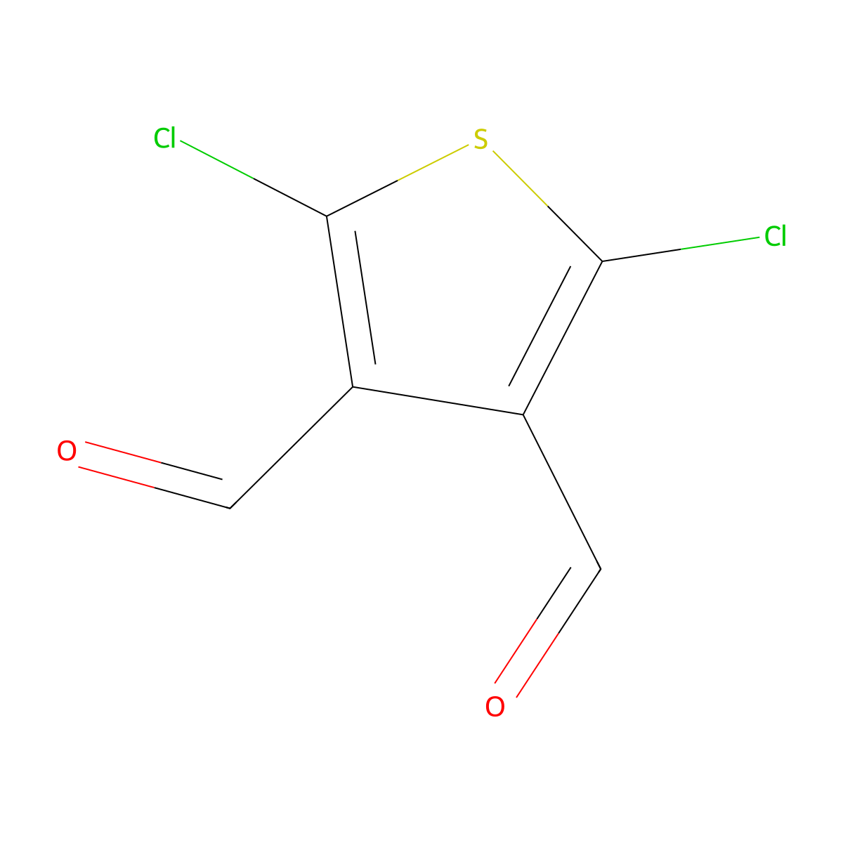 2,5-Dichlorothiophene-3,4-dicarbaldehyde molecular structure, CAS 55581-76-5